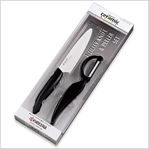FK-110WH-CP09BKS 4.5"Utility Knife & Vertical Peeler Set (Black)