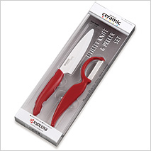 FK-110WH-CP09RDS 4.5"Utility Knife & Vertical Peeler Set (Red)