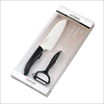 FK-140CP10NBK Santoku Knife & Peeler Set (Black)