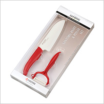 FK-140CP10NRD Santoku Knife & Peeler Set (Red)