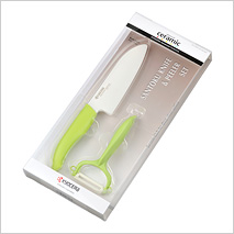 FK-140CP10NGR Santoku Knife & Peeler Set (Green)