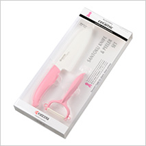 FK-140CP10NSE Santoku Knife & Peeler Set (Pink)