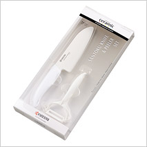 FK-140CP10NWW Santoku Knife & Peeler Set (White)
