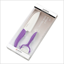 FK-140CP10NWW Santoku Knife & Peeler Set (Purple)