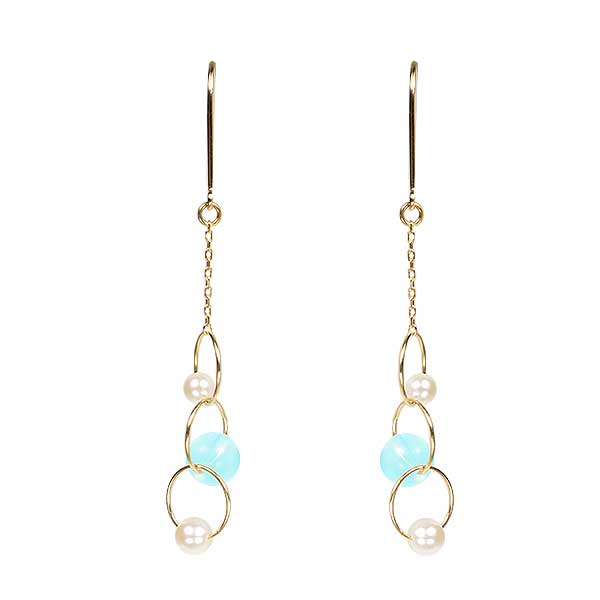 Water Opal & Akoya Pearl Earrings