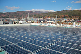 Image: Rooftop solar power generating system (left)