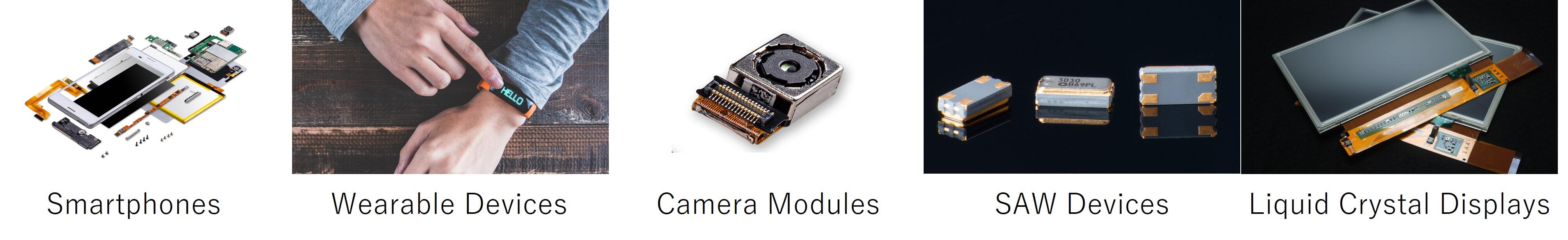 Smartphone・Wearable Devices・Camera・Quartz Crystal Devices・Liquid Crystal