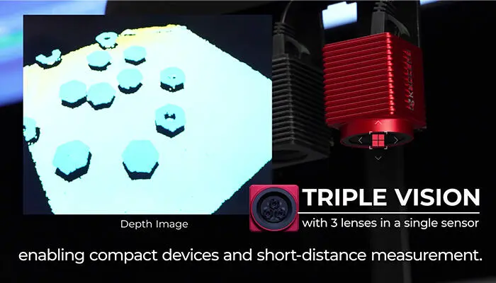 Triple Vision sensor with depth image demonstration.