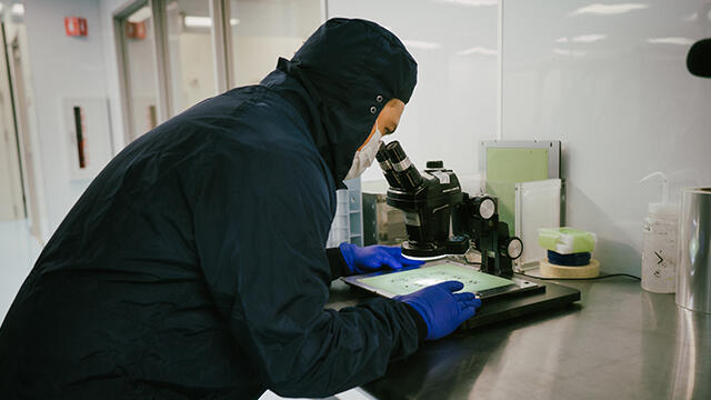 Victor in his workplace