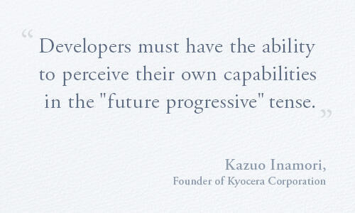 Developers must have the ability to perceive their own capabilities in the "future progressive" tense.